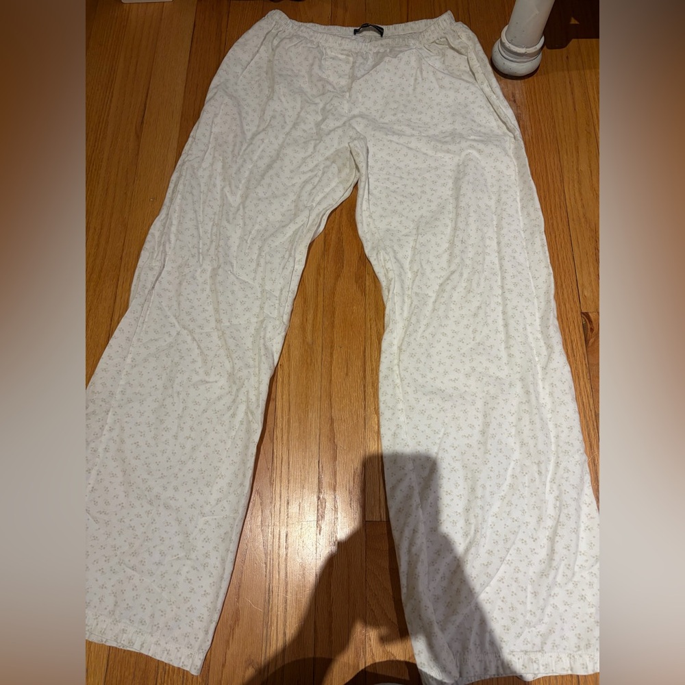 Brandy Melville Cream Floral Pants